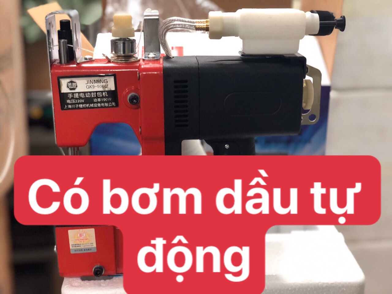 Máy khâu bao gk9-500 có bơm dầu tự động cầm tay sanben