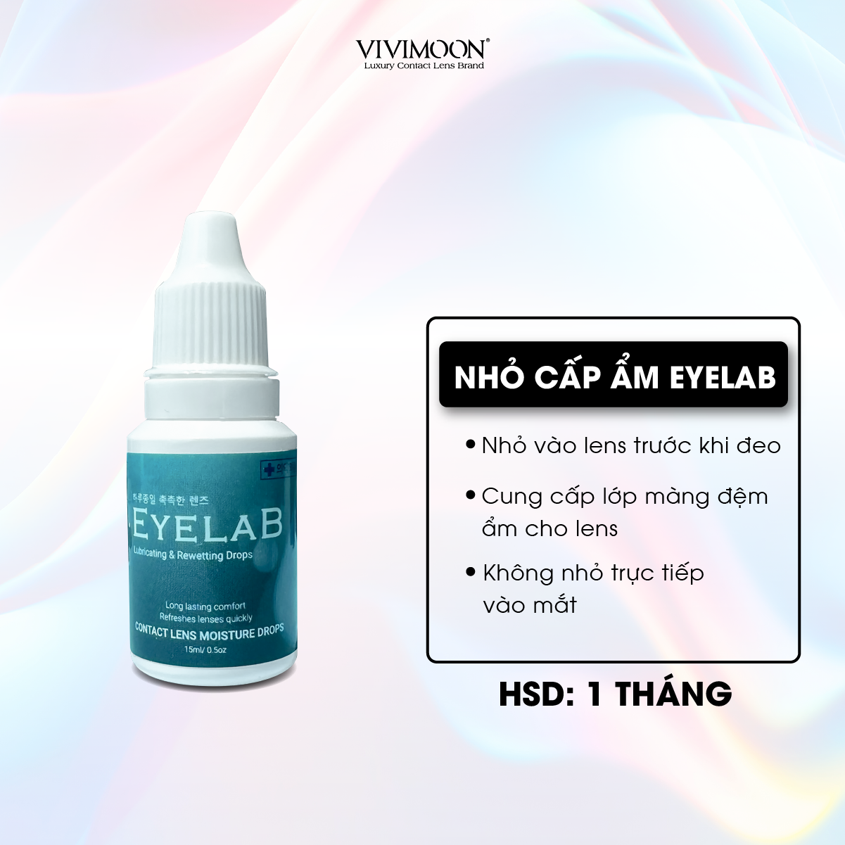 Nước nhỏ cấp ẩm cho kính áp tròng Eyelab VIVIMOON LENS dung tích 15ml