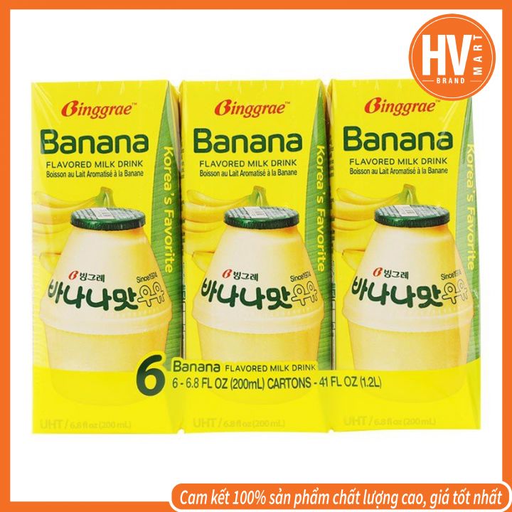 Lốc 6 hộp sữa chuối binggrae 200ml