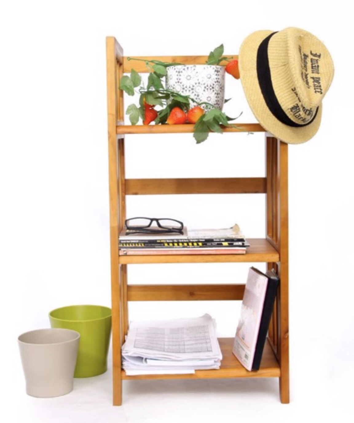 [HCM]Kệ Sách Gỗ Tự Nhiên 3 Tầng Rộng 40cm WOODHOUSE