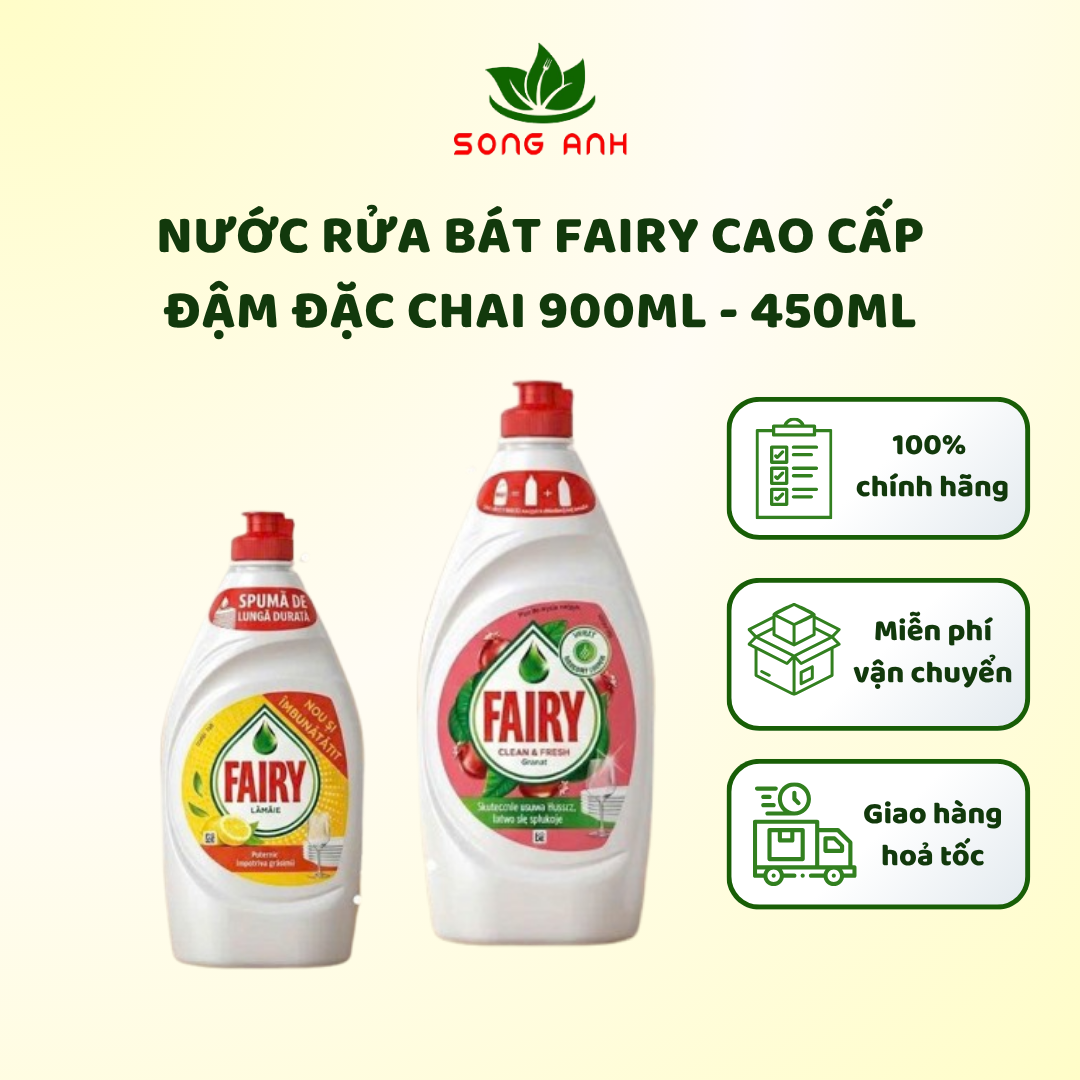 Fairy Dishwashing Liquid 450ml - 900ml Is Super Concentrated, Removes Fishy Odors and Removes Grease.