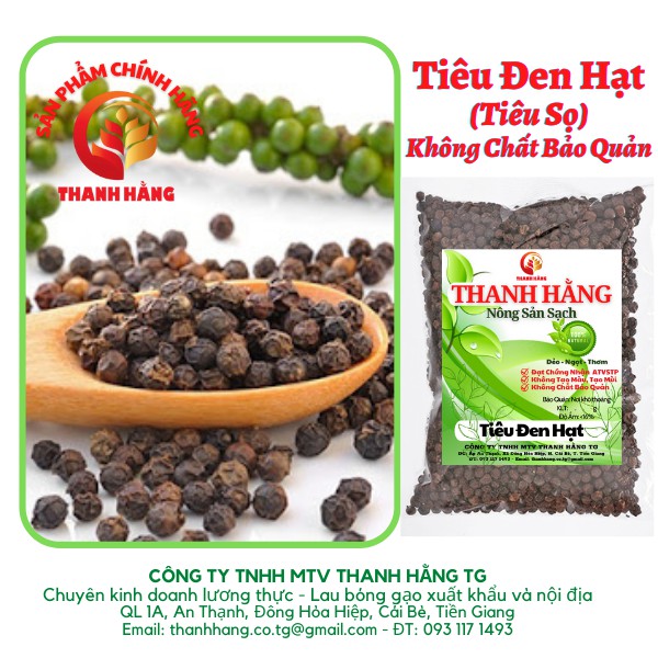 1kg Tiêu Đen Nguyên Hạt (Tiêu Sọ Hột Khô) Hàng Sạch looại 1 Thơm Cay – Nông Sản Sạch Thanh Hằng