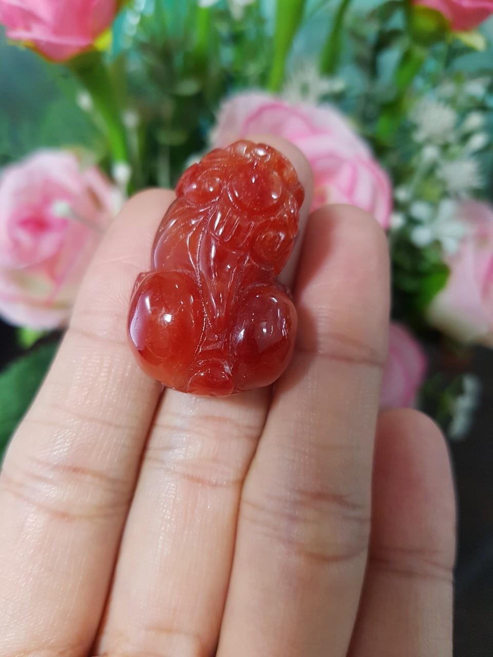 [HCM]Tỳ hưu cẩm thạch huyết thiên nhiên size dành cho nam hàng điêu khắc đẹp - xưởng buôn đá phong thủy Huỳnh Đào