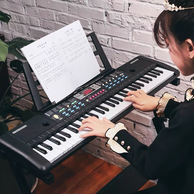 Organ, 61-Key Electronic Piano Model Ms6102 for Finger Training for Children, Electric Piano with Charger and Microphone for Beginners - 3