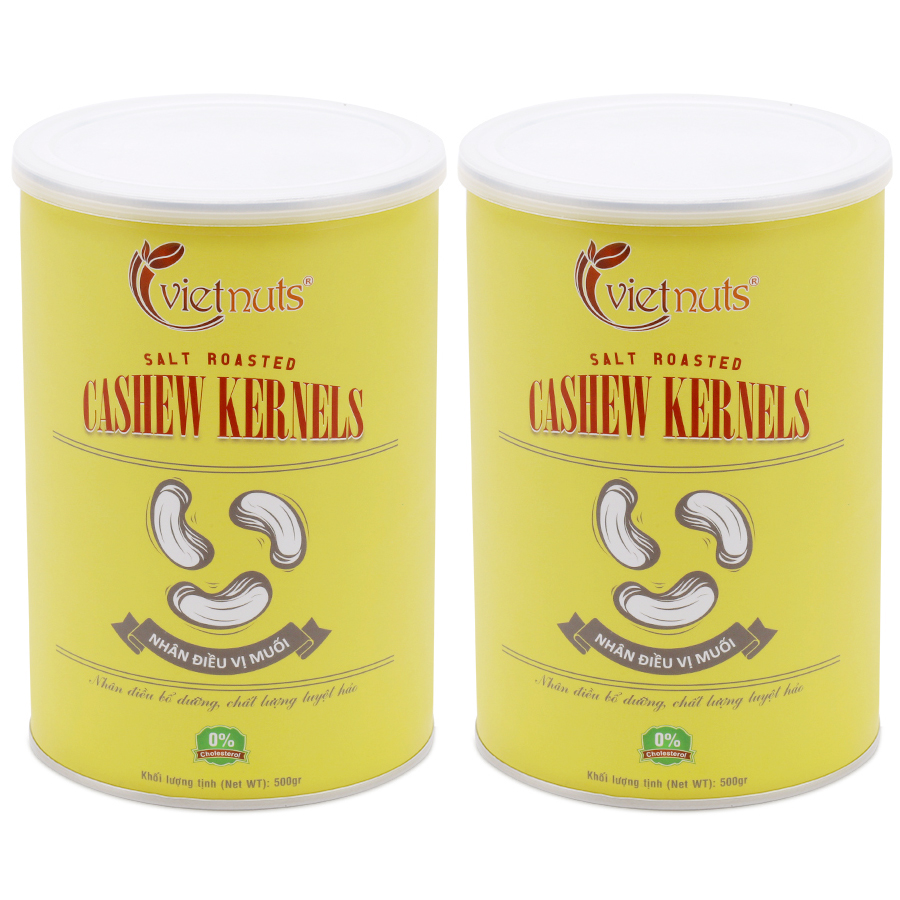 Bộ 2 hộp nhân điều Vietnuts vị muối 500g