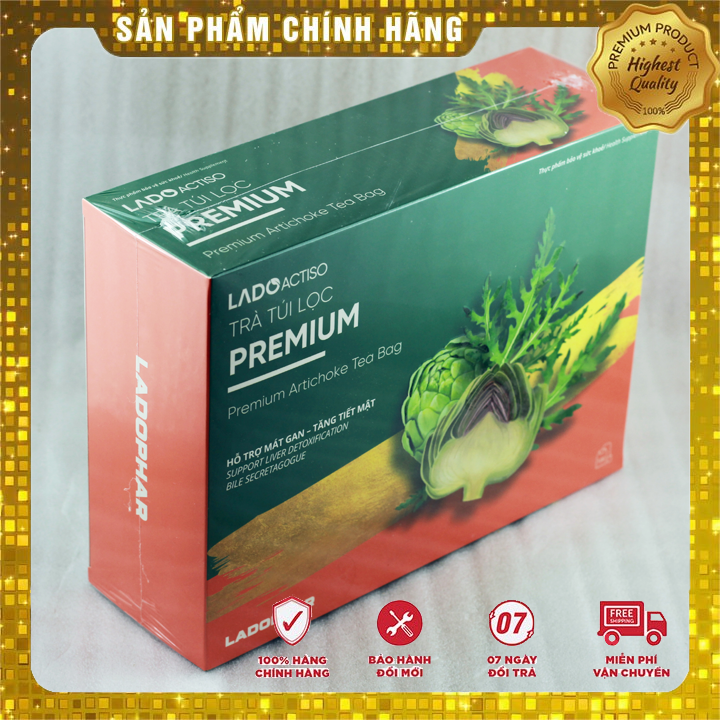Trà Actiso túi lọc Premium - Hộp 100 túi lọc LADOPHAR (SẢN PHẨM MỚI 2021)