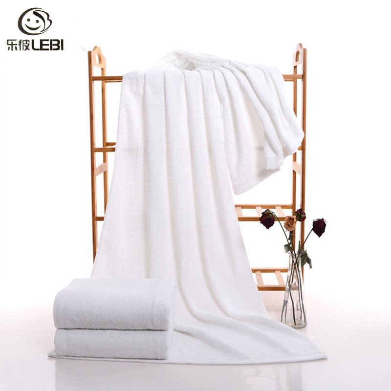 LEBI Khăn Tắm Trắng Cotton Nguyên Chất Dày 70*140