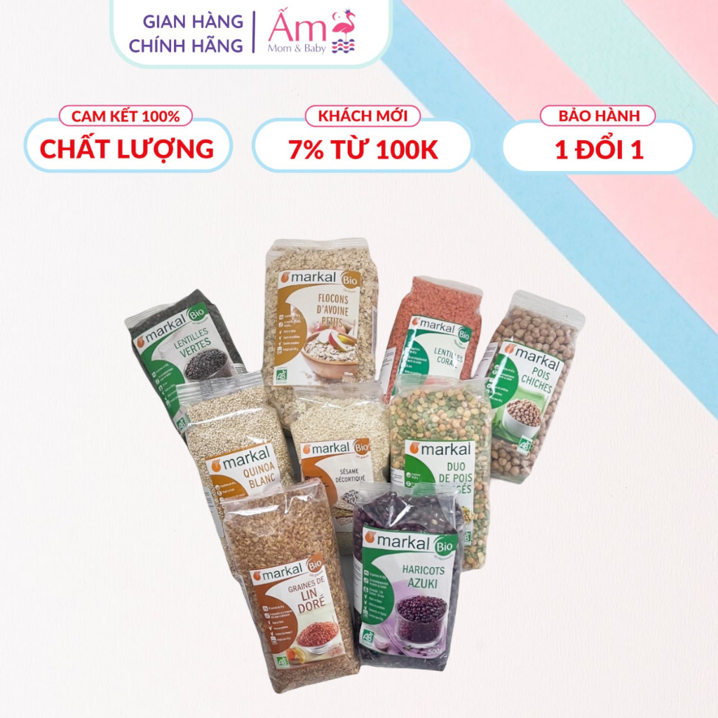 Hạt Hữu Cơ Cho Bé Ăn Dặm Đậu Organic Markal/Bio Planet Bổ Dưỡng 70G/150G/200G Ấm Baby Date 2023-2024 Ấm Gift Decor