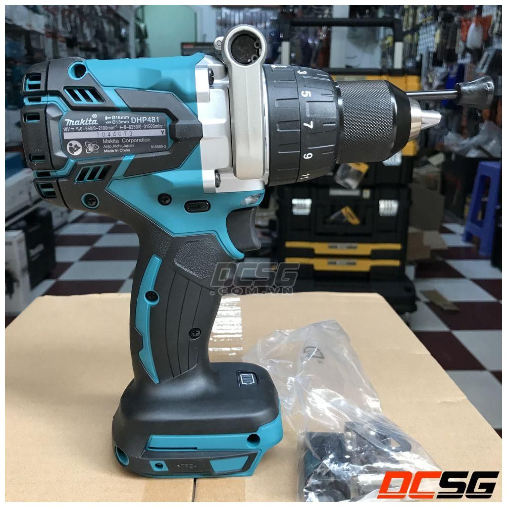 Máy khoan búa vặn vít 13/76/16mm dùng pin 18v makita dhp481z