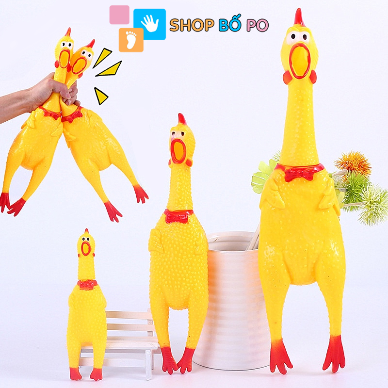 Đồ chơi cho bé con gà - Gà kêu đồ chơi, gà la hét vui nhộn - 3 size to nhỏ