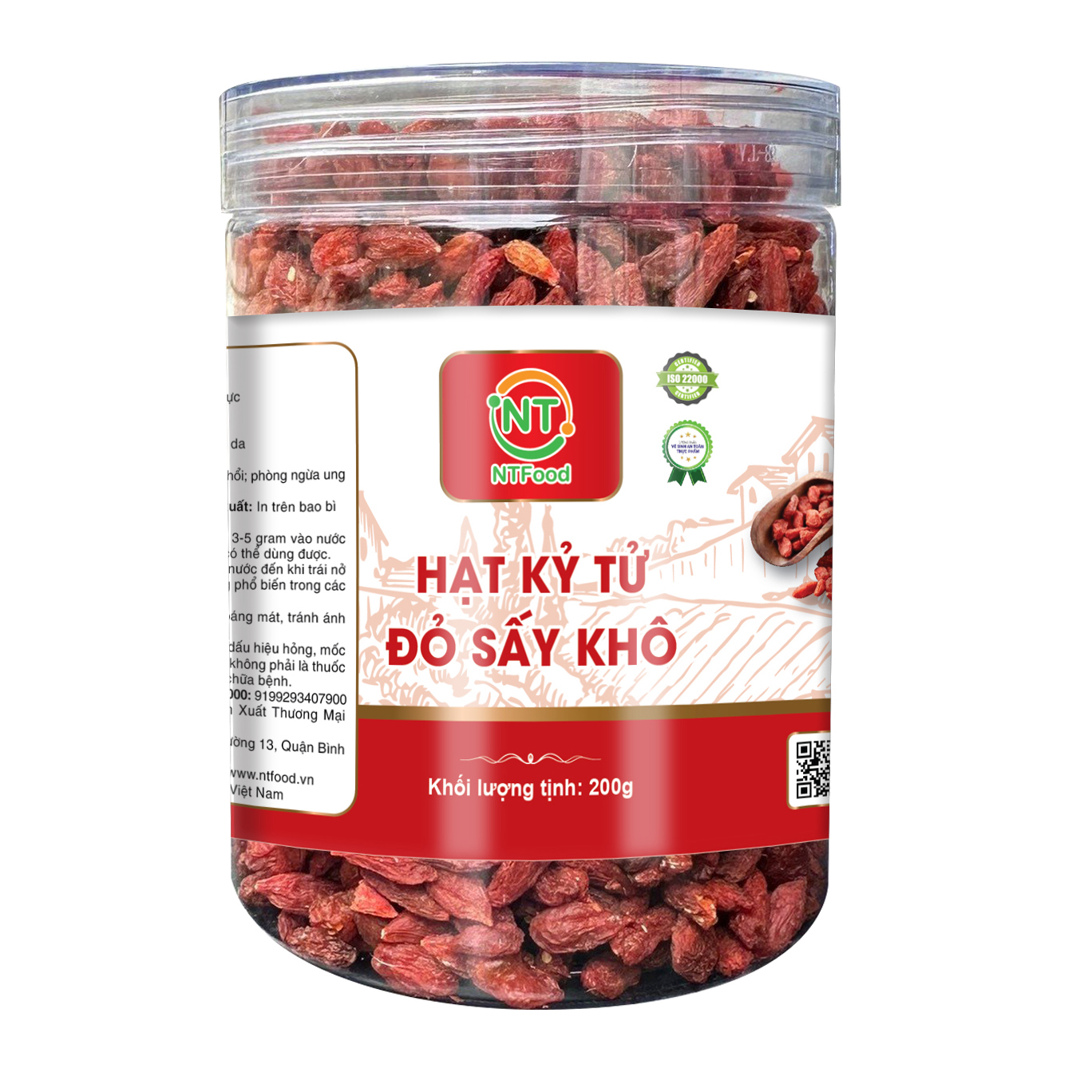 Kỷ Tử Đỏ NTFood hũ pet 200gr - Nhất Tín Food