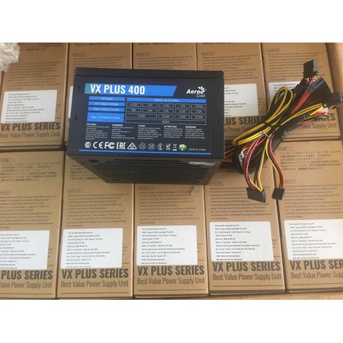 Nguồn máy tính mới 400w aerocool vx plus 400 dây dài có 8 pin cpu,6pin cho vga bảo hành 36 tháng - nguồn mới công sức thực 400w