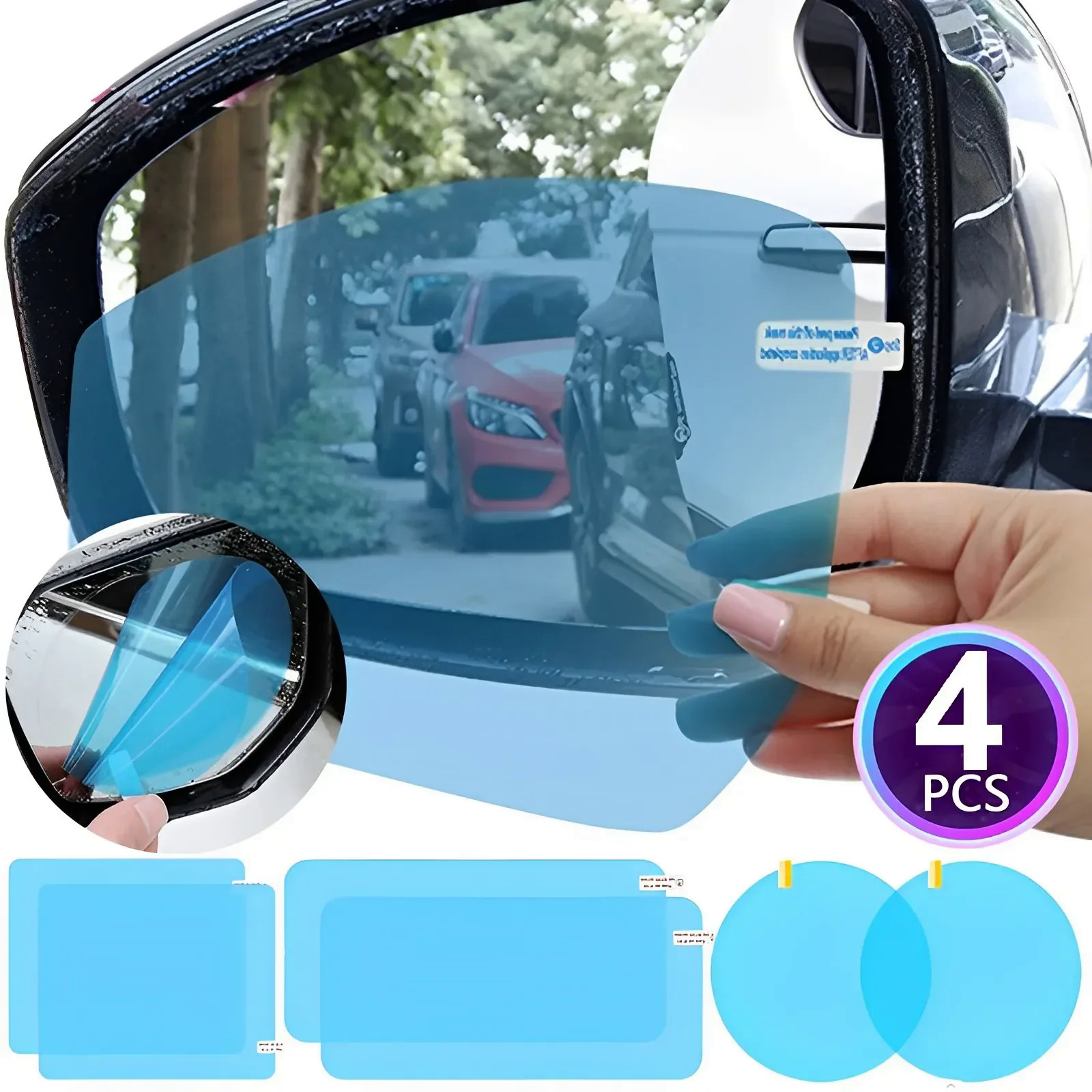 Miếng Dán Che mưa cửa sổ gương xe hơi miếng dán trong suốt phụ kiện ô tô chống nước chống sương mù 1-4 chiếc chống nắng-777