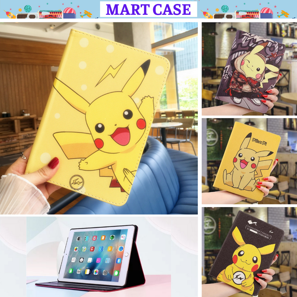 Ốp ipad bao da ipad Pikachu chất đẹp nhiều hình siêu cute cho các đời ipad MART CASE