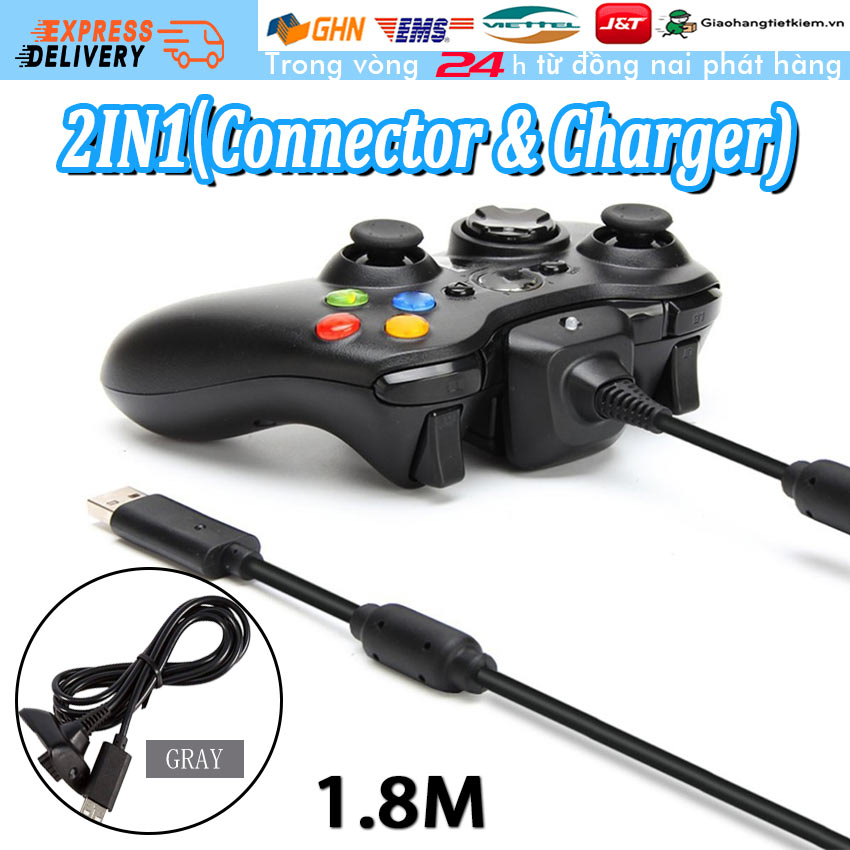 【Trong 24h gửi hàng】1.8M cáp sạc xbox dây cáp tay cầm xbox 360 không dây usb