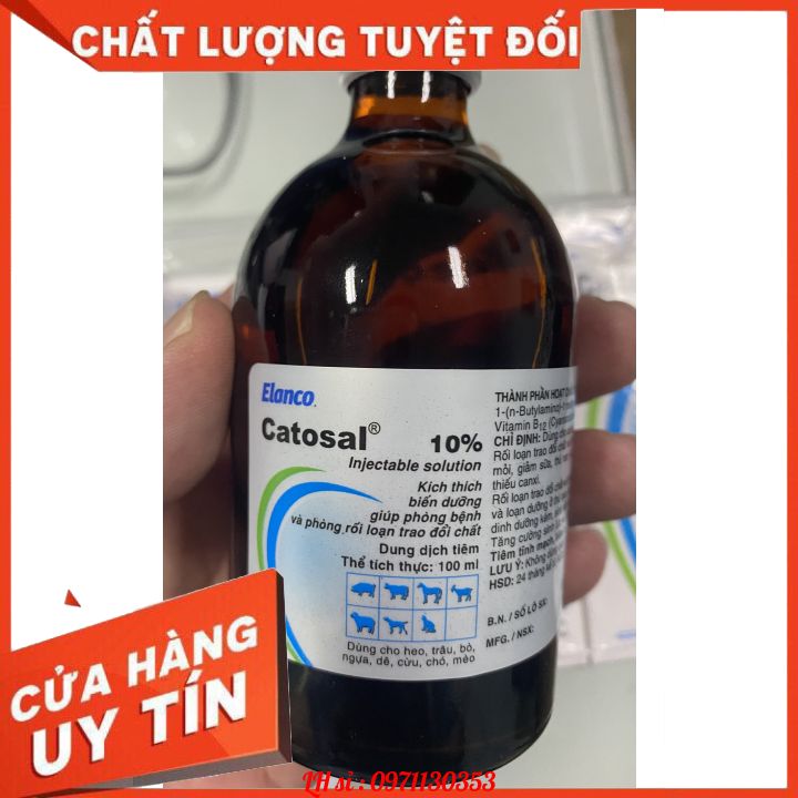 Elanco Catosal 10% Thuốc Bổ Cho Heo, Bò, Trâu, Gà Đá, Gà Chọi Chai 100ml Hàng Công Ty Elanco Chính Hãng