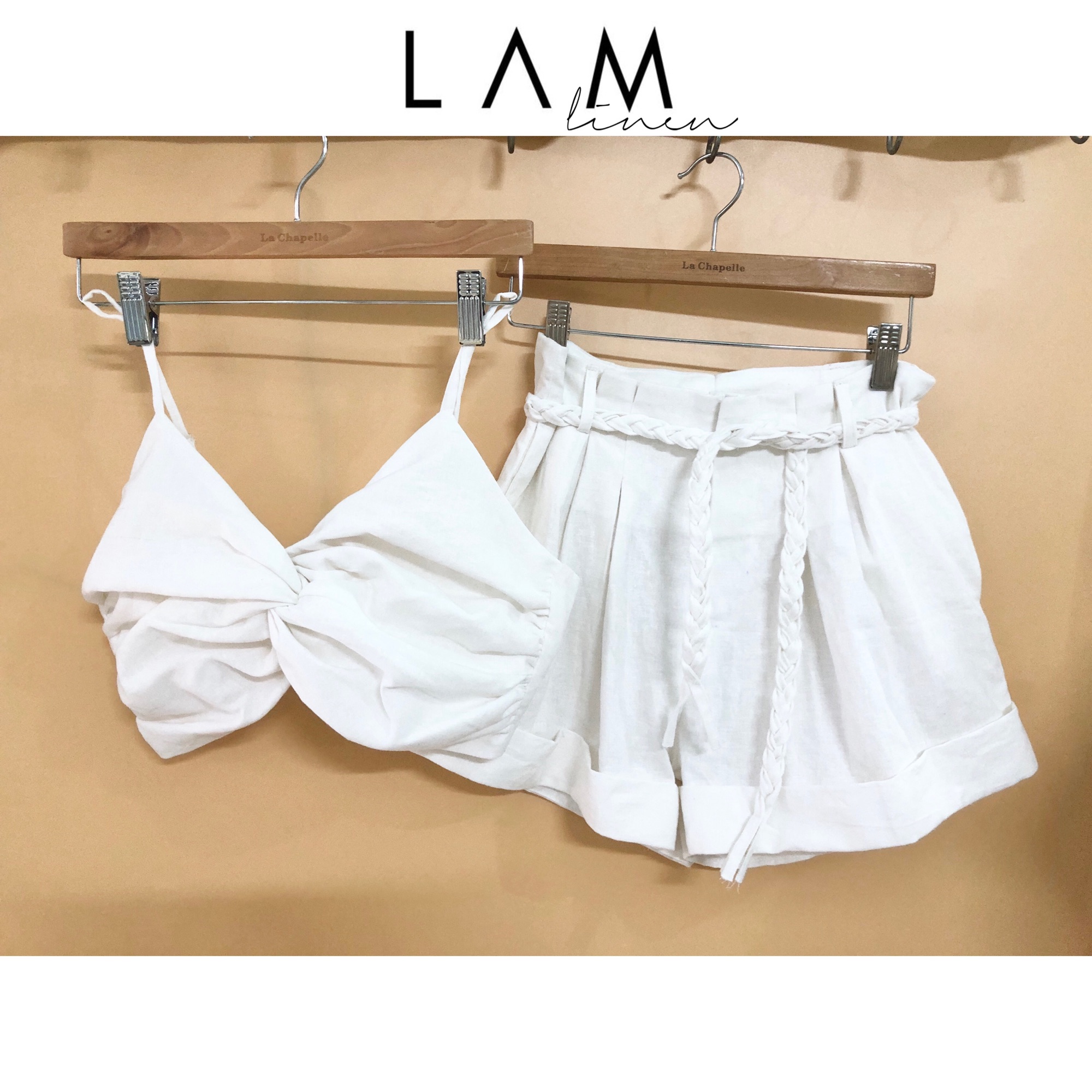 SET CROPTOP XOẮN VÀ QUẦN SHORT LINEN