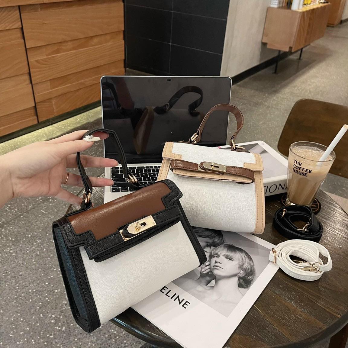 Túi h..m siêu hót hit sz 20cm,💖 freeship💖,2 màu viền đen , viền be hi