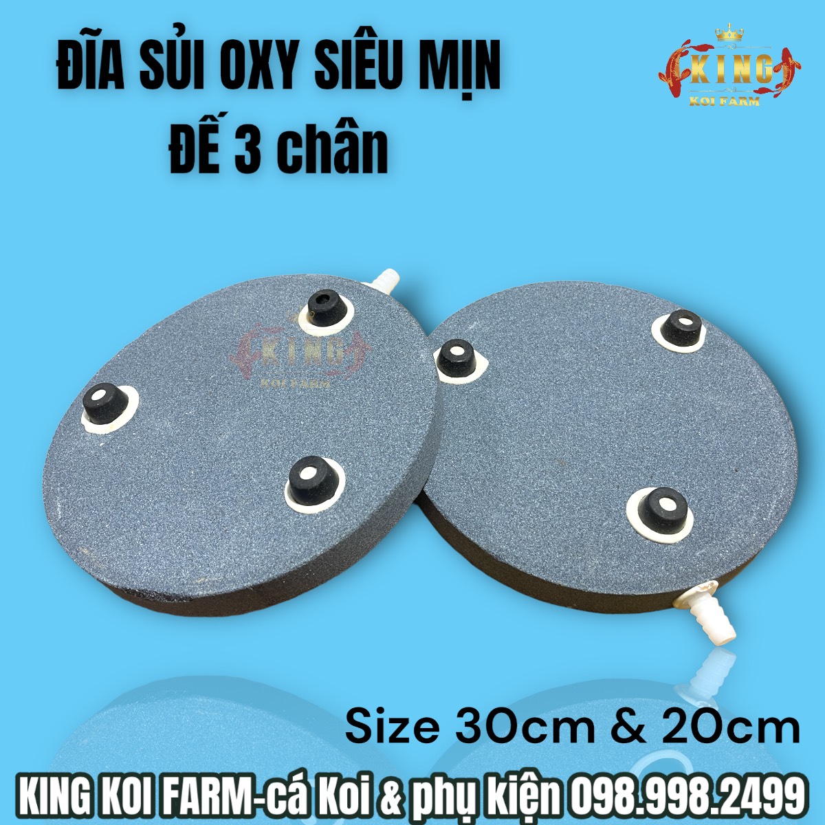 Đĩa sủi oxy Siêu mịn có đế 3 chân 20CM_30CM Đĩa sủi oxy cao cấp cho hồ cá Koi cá cảnh