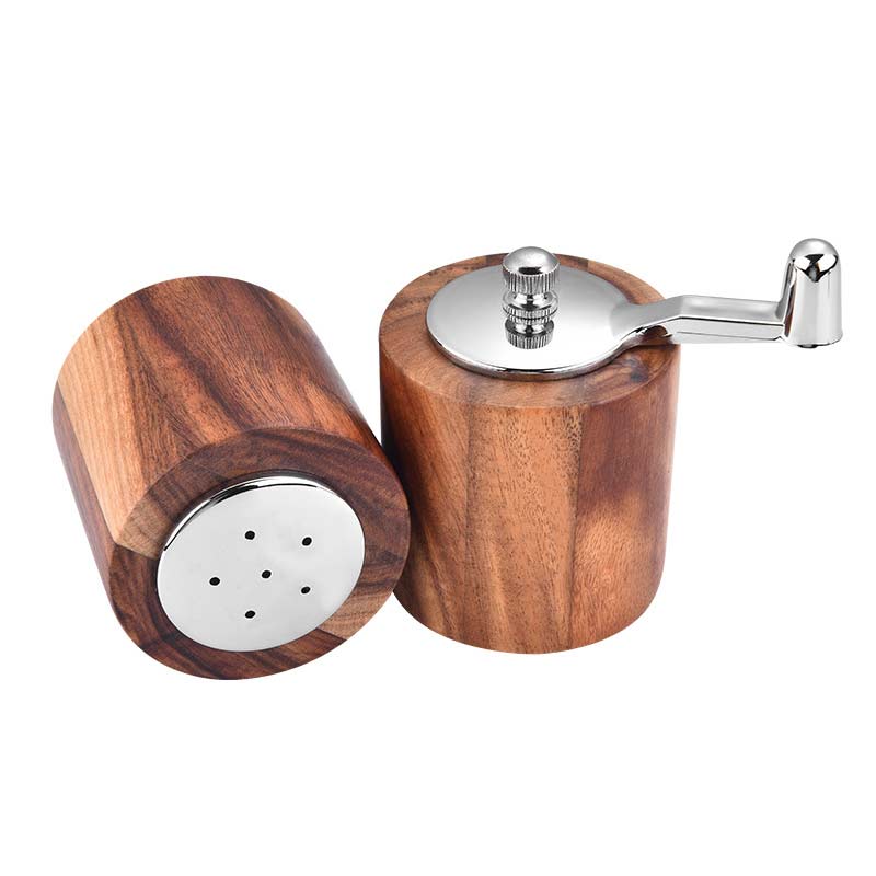 Mới Wooden Pepper Grinder Salt Shaker Manual Ceramic Core Spice Mill for Seasoning Kitchen Cooking Tools