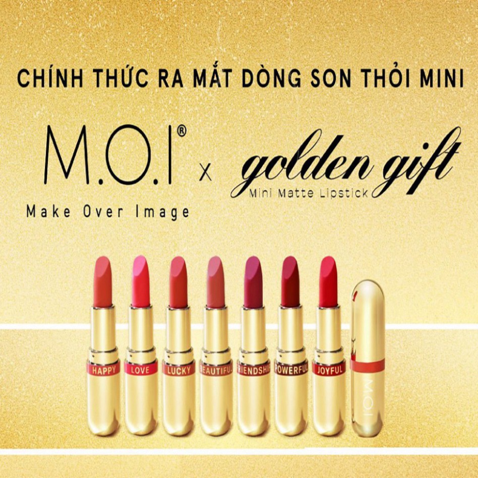 Son môi m.o.i hồ ngọc hà son thỏi mini golden gift