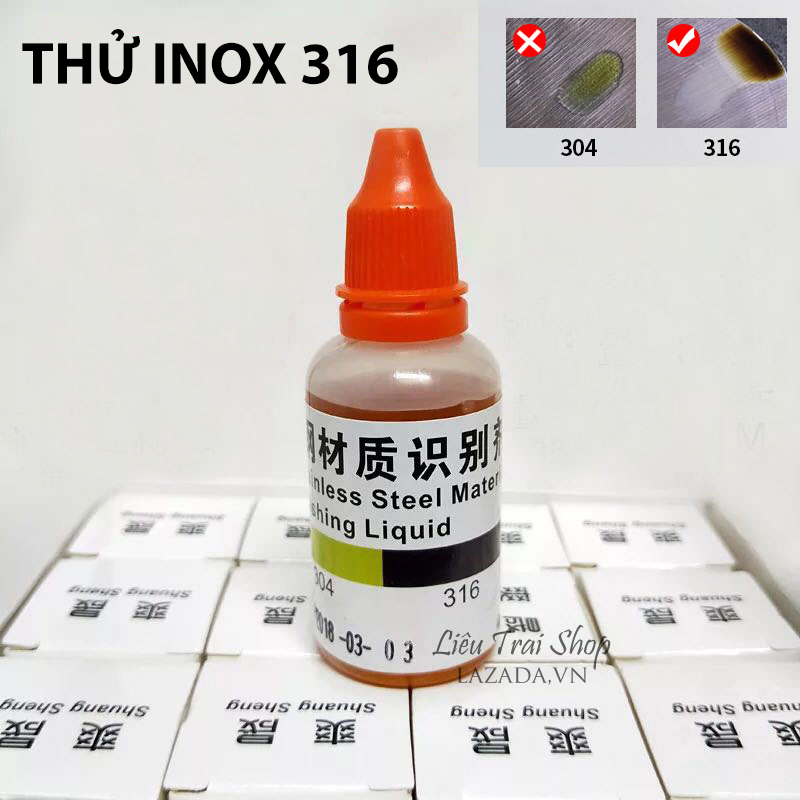 Dung dịch thử inox 316 test inox 316 phân biệt inox 316 không dùng pin