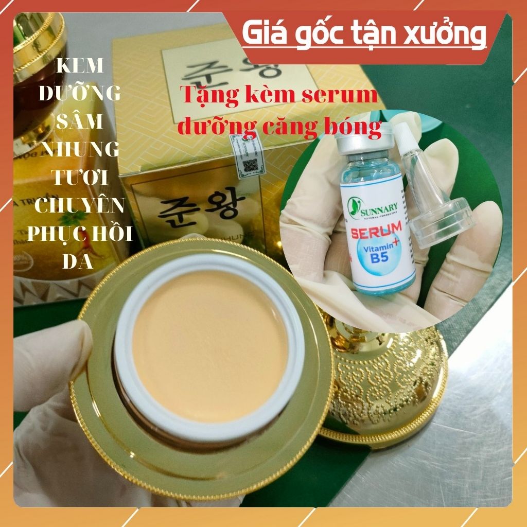 [ HOÀN TIỀN 15% ]  Kem sâm Nhung Tươi [ Tặng 1 Chai Serum Kem] COLLAGEN phục hồi dưỡng da sau tái tạo Dưỡng da chuyên sâu, cấp ẩm cho da, chống lão hoá