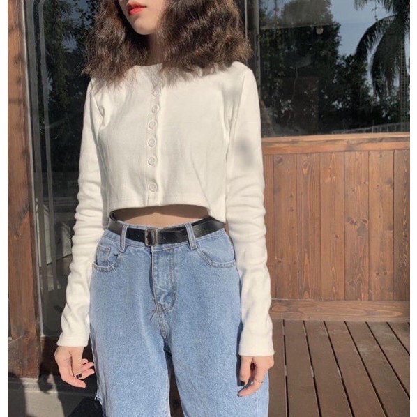 Áo Croptop Khoác Cúc Tròn - K024
