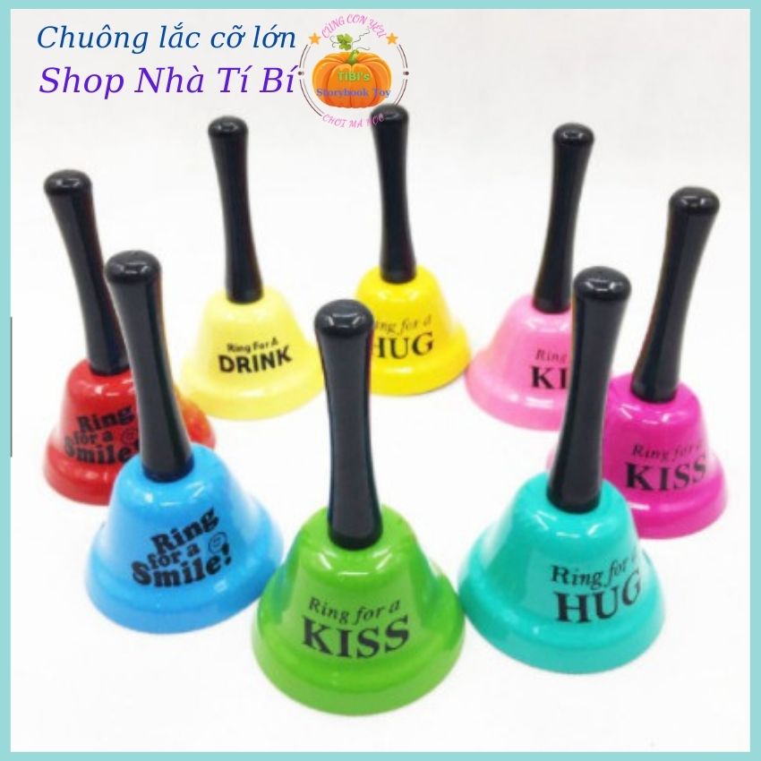 [Size to] [Chuông cỡ lớn] Chuông Lắc Cầm Tay Cỡ Lớn, Nhiều màu, Âm thanh to, đồ dùng giáo cụ dạy học phục vụ trong học tập và các hoạt động trò chơi cho giáo viên