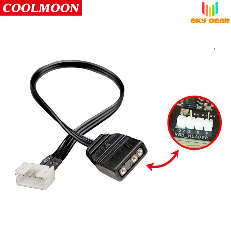 Cáp chuyển đổi tín hiệu Chân Cổng led Coolmoon ra chân LED 5v 3pin