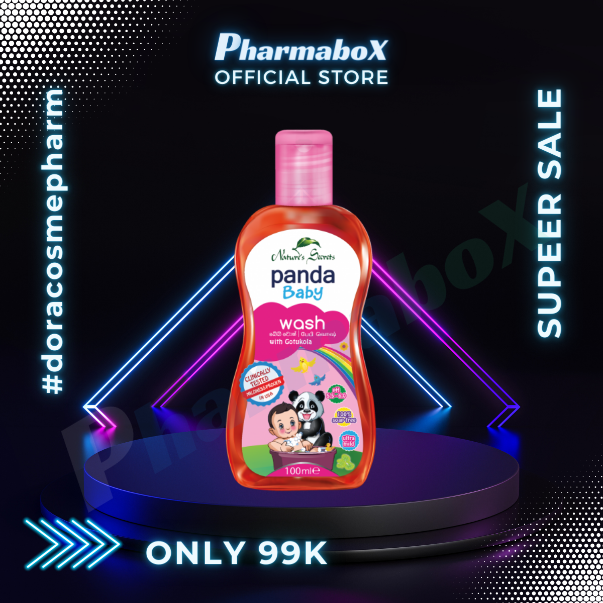 [Freeship Max - Quà tặng đơn từ 135k] Sữa tắm gội toàn thân cho bé Panda Baby Wash Body and Hair 100ml
