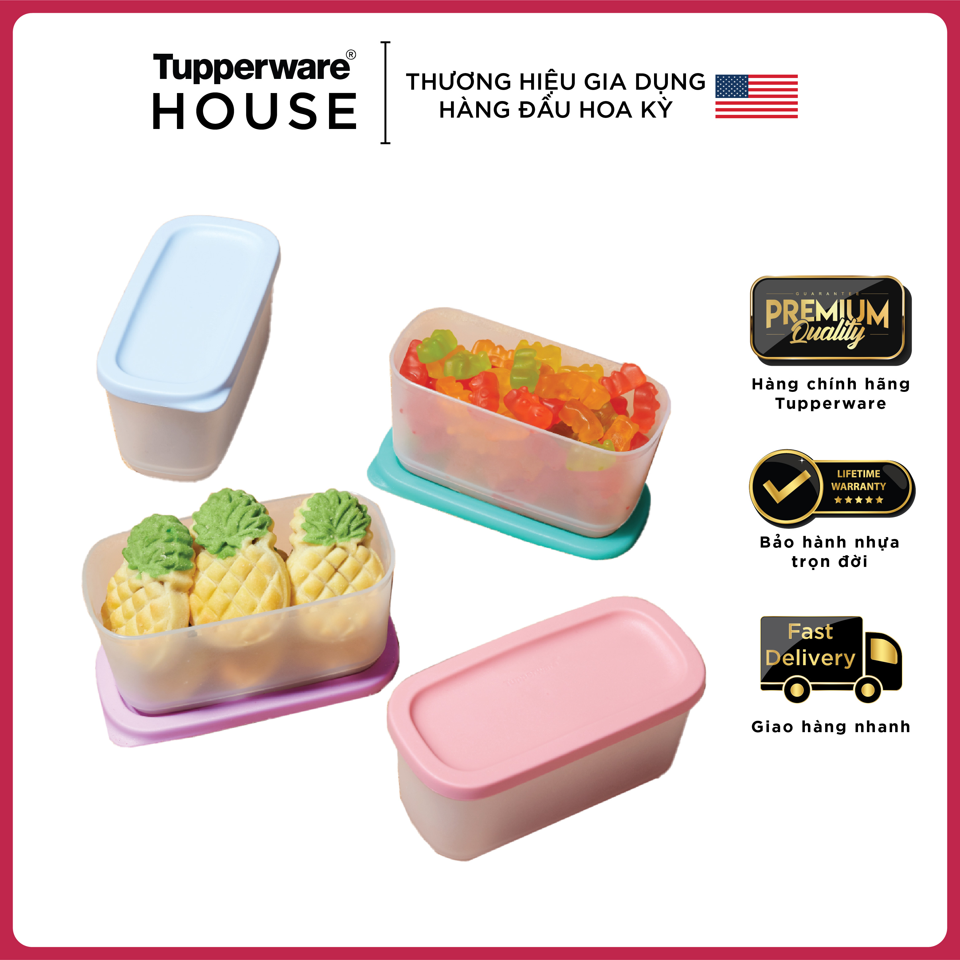 Bộ hộp BQTP Cubix mini rectangular 250ml