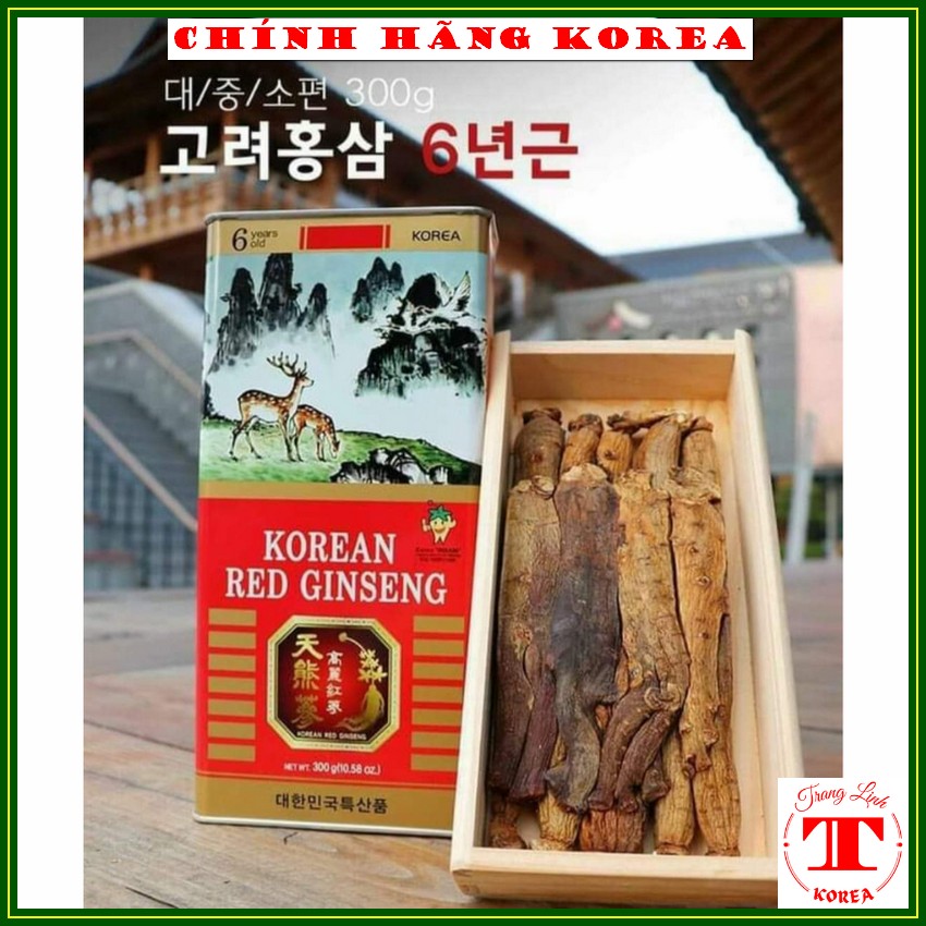 Red ginseng vegetable tin box 300gr-genuine bio iron ginseng