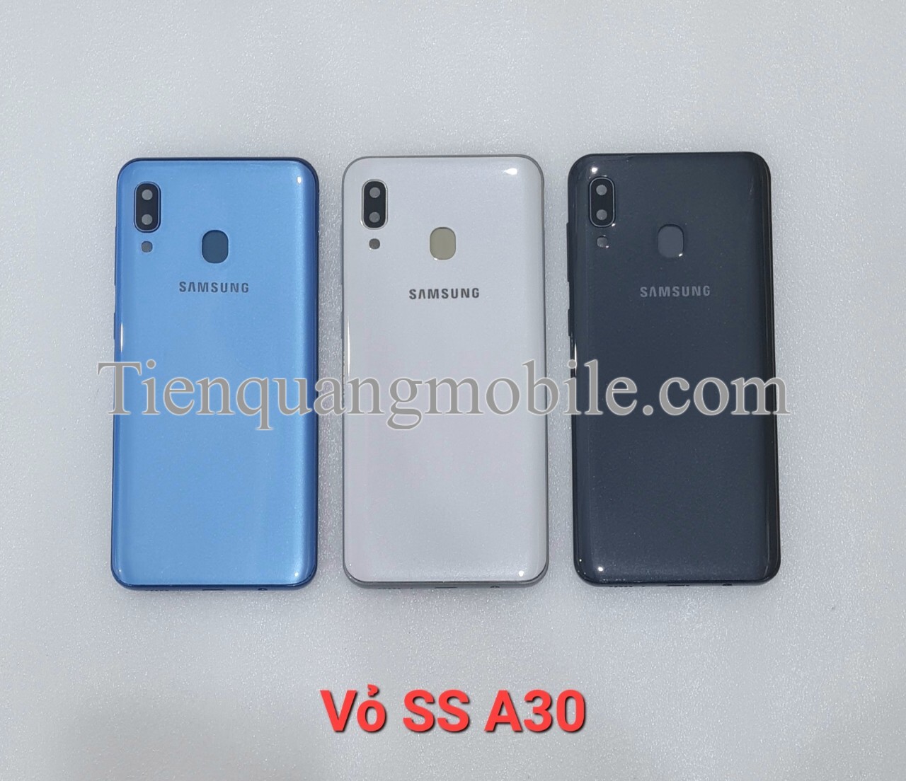 Vỏ Samsung A30 (gồm lưng, viền sườn, kính cam, nút bấm)