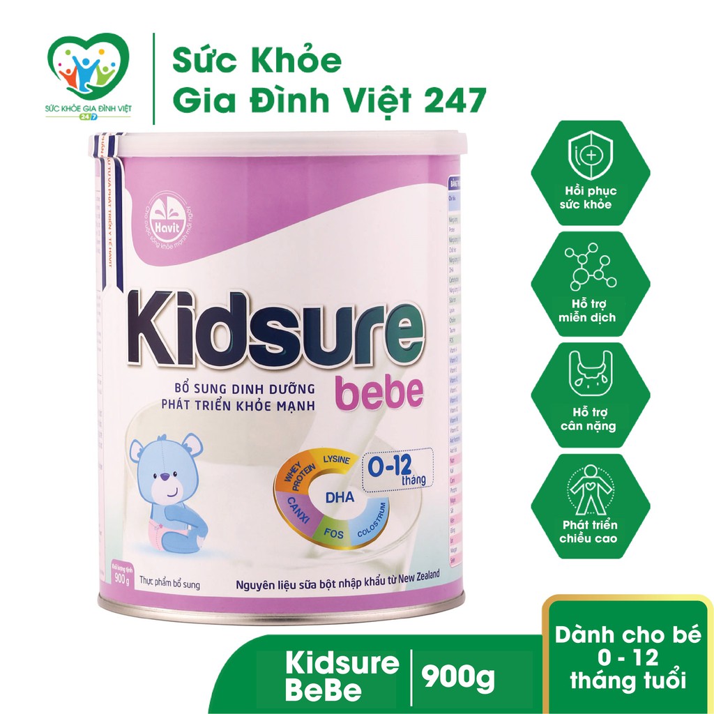 Sữa Kidsure bebe 900g - Dòng sản phẩm của Havit dành cho trẻ từ 0-12 tháng