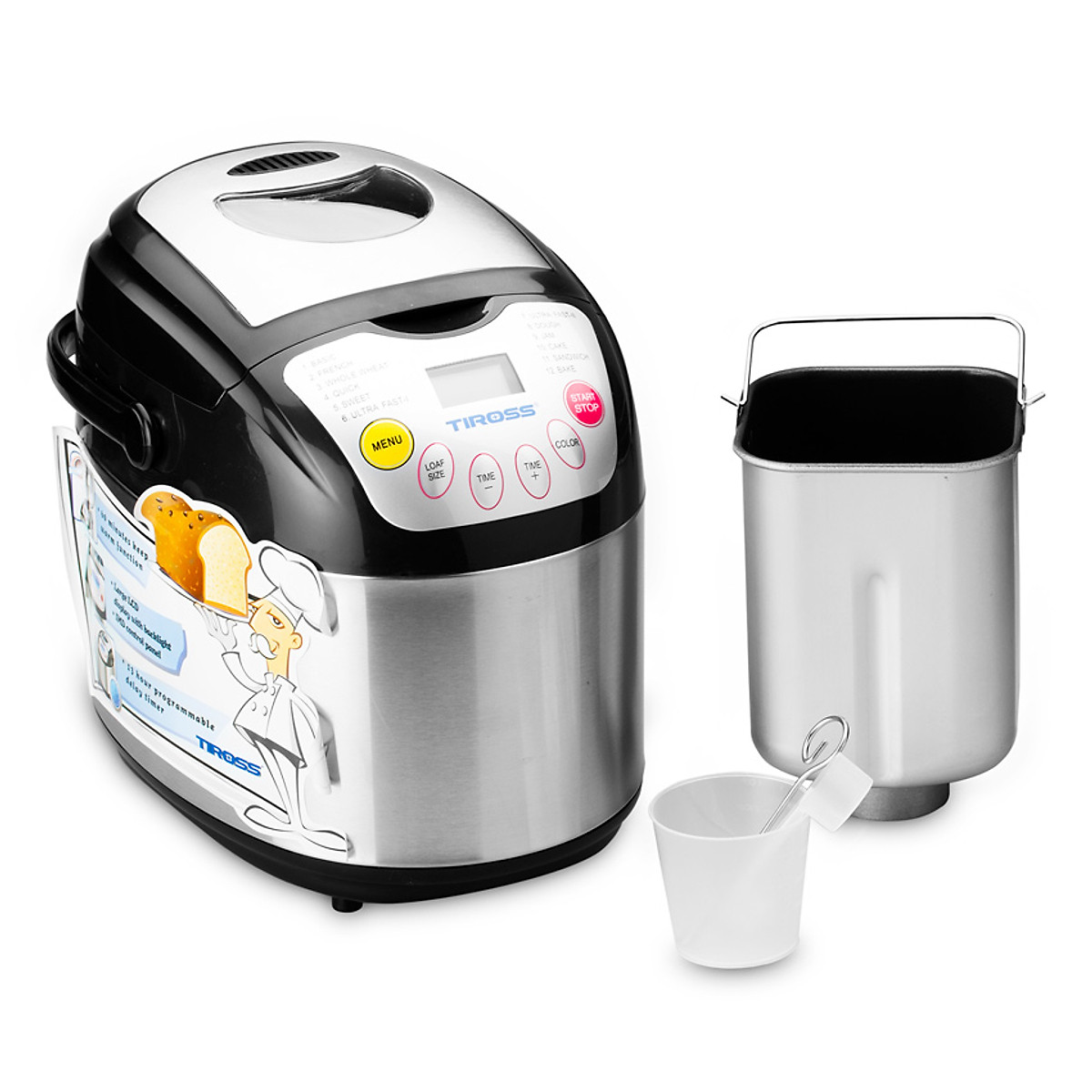 Máy làm bánh mì 12 chức năng Tiross TS-821 - Hàng Chính Hãng