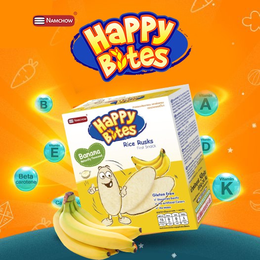 Bánh ăn dặm happy bites Vị Chuối