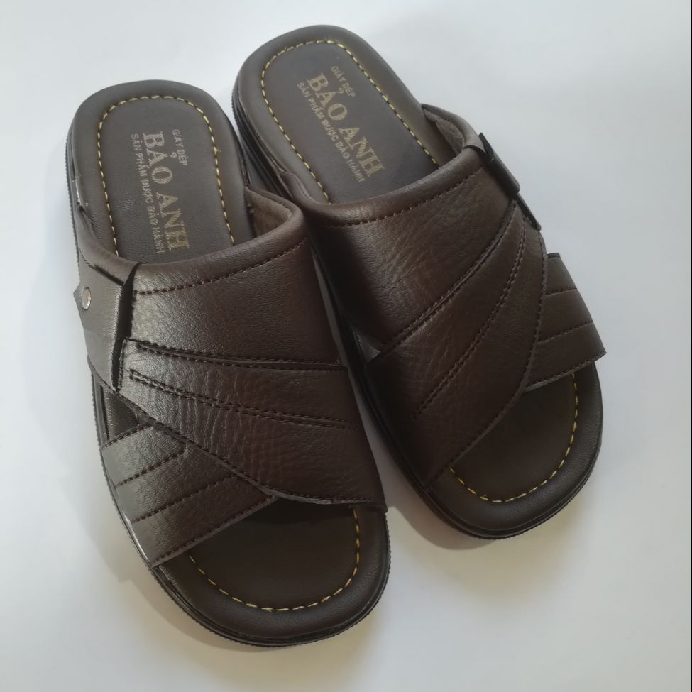 Dép da nam, dép quai ngang nam hàng đóng siêu nhẹ siêu bền cao cấp