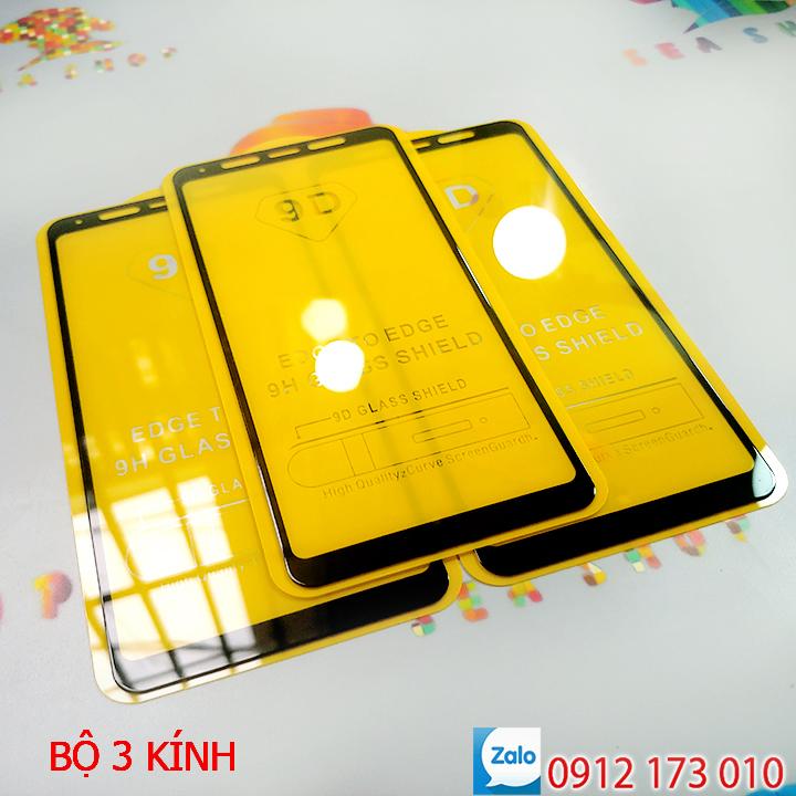 Bộ 3 kính cường lực samsung galaxy a9 2018 sm-a950 full màn hình 9d / kính cường lực samsung a9 2018 tràn màn hình - seashop fr