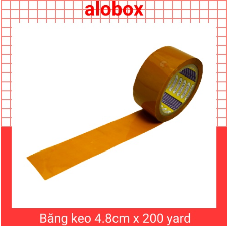 Băng keo đục, trong 4.8cm x 200y, 1 cuộn băng - alobox.