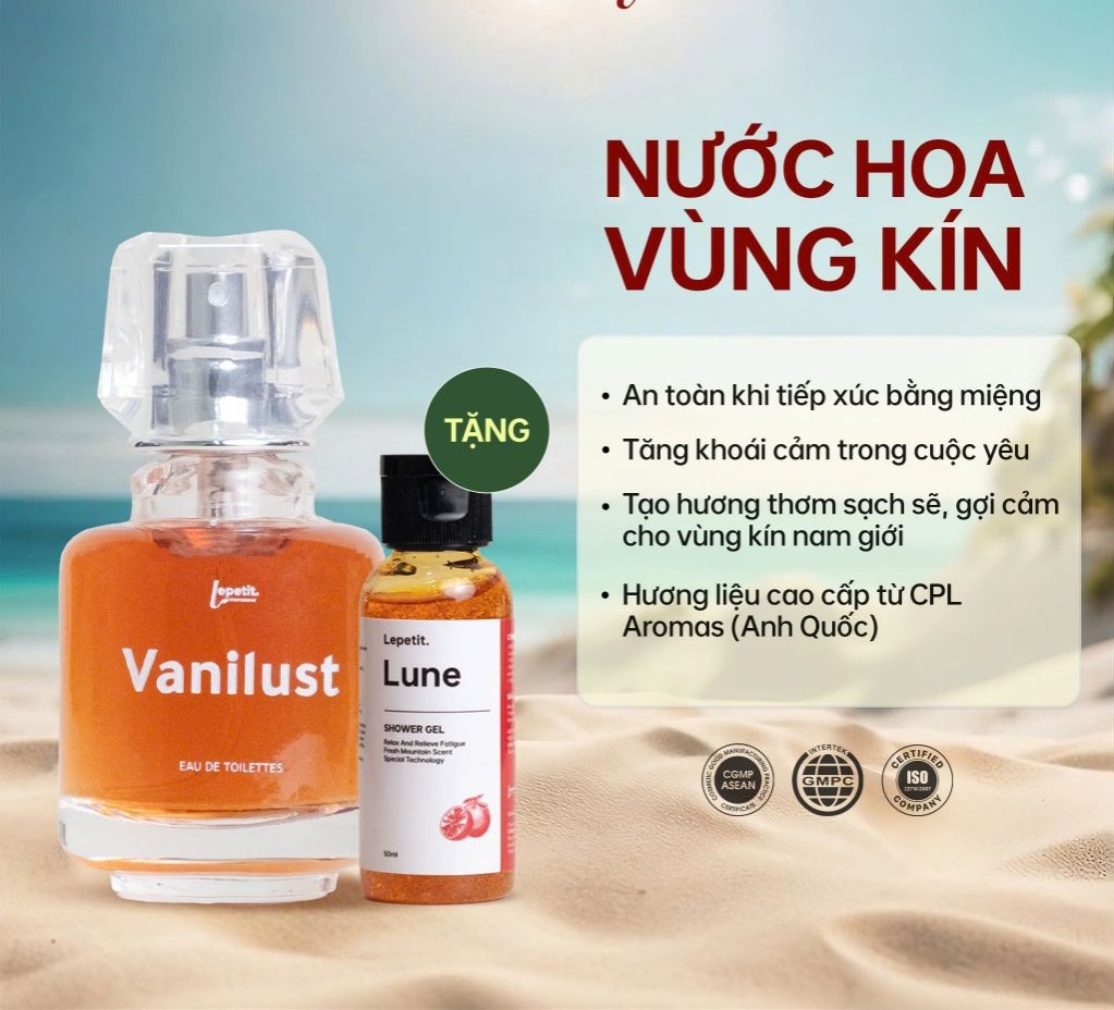 Nước hoa vùng kín nam Vanilust Lepetit 25ml xịt thẳng vùng kín, không gây kích ứng cho da
