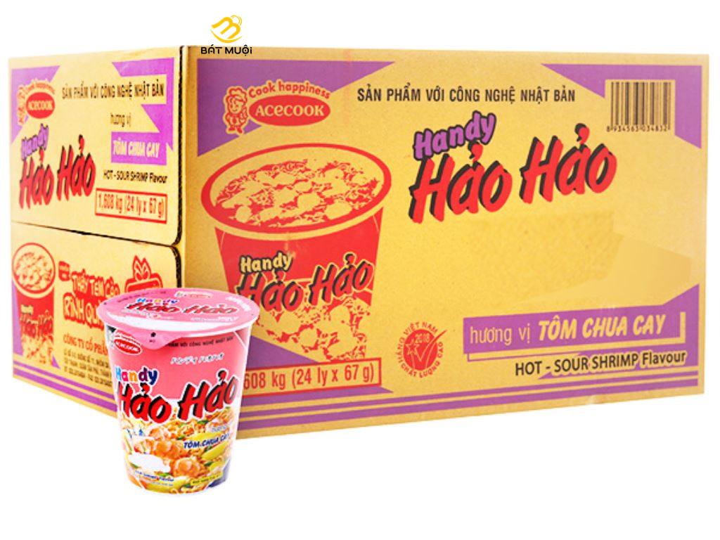 Mì Handy Hảo Hảo tôm chua cay 67g - Thùng 24 ly