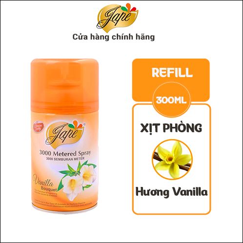 Nước Hoa Xịt Phòng Hương Vanilla Jape Bình Refill - 300ml