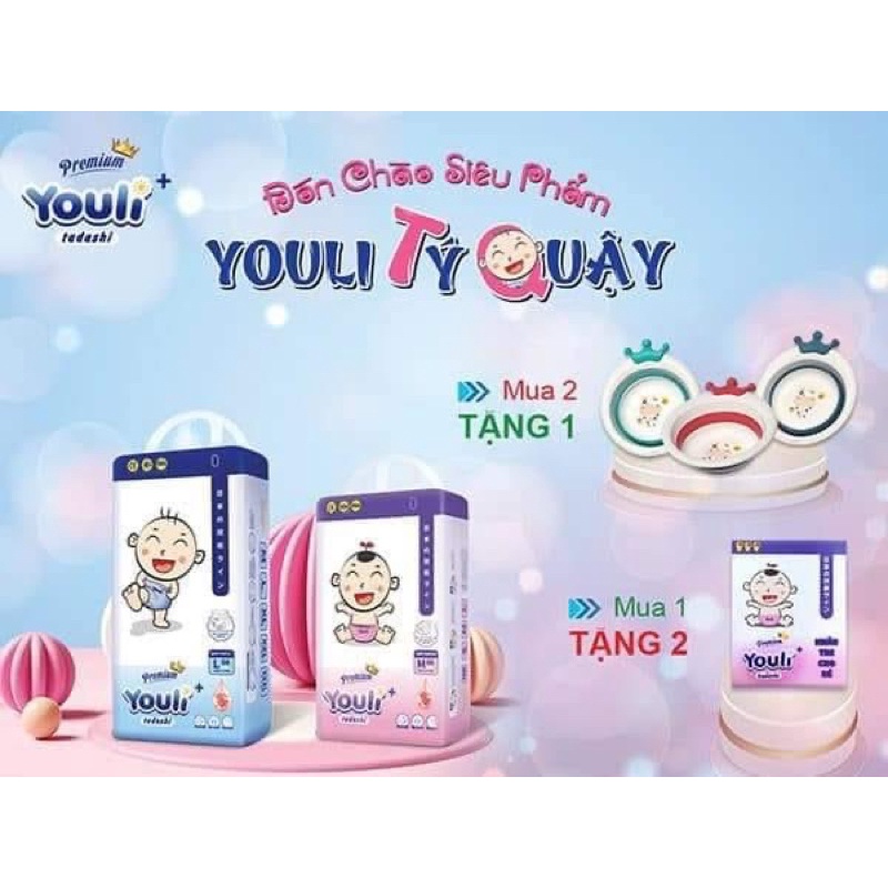 Bỉm tã dán và tã quần youli tí quậy tadashi cho bé đủ size s/m/l/xl/xxl/xxxl