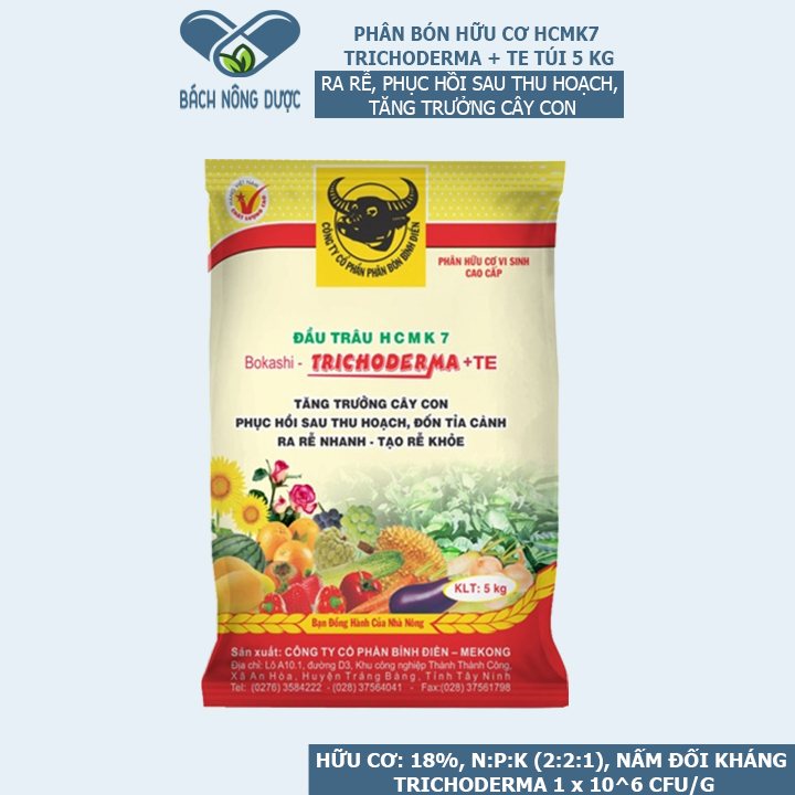 [HCM]Phân Bón Hữu Cơ Vi Sinh Cao Cấp Trichoderma + Te Giúp Cây Trồng Tăng Trưởng Mạnh Kháng Bệnh Tốt túi 5 Kg