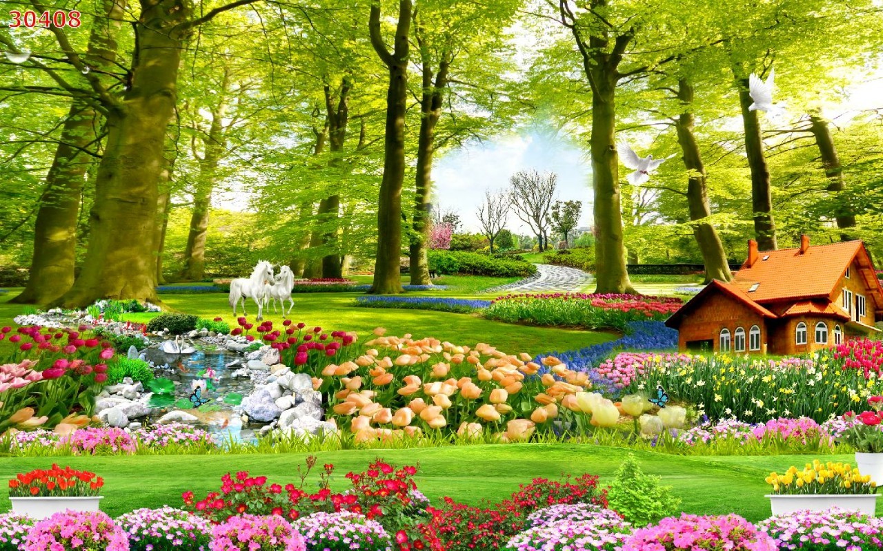 Tranh dán tường phòng khách/ Tranh Khổ Lớn/ Vải Lụa Cao Cấp/ Con Đường,456, KT: 120CM X 170CM