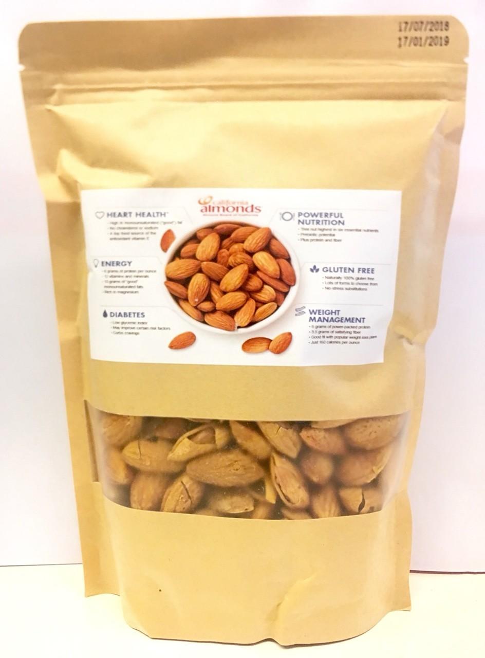 Hạt hạnh nhân rang bơ almond butter organic usa 500g