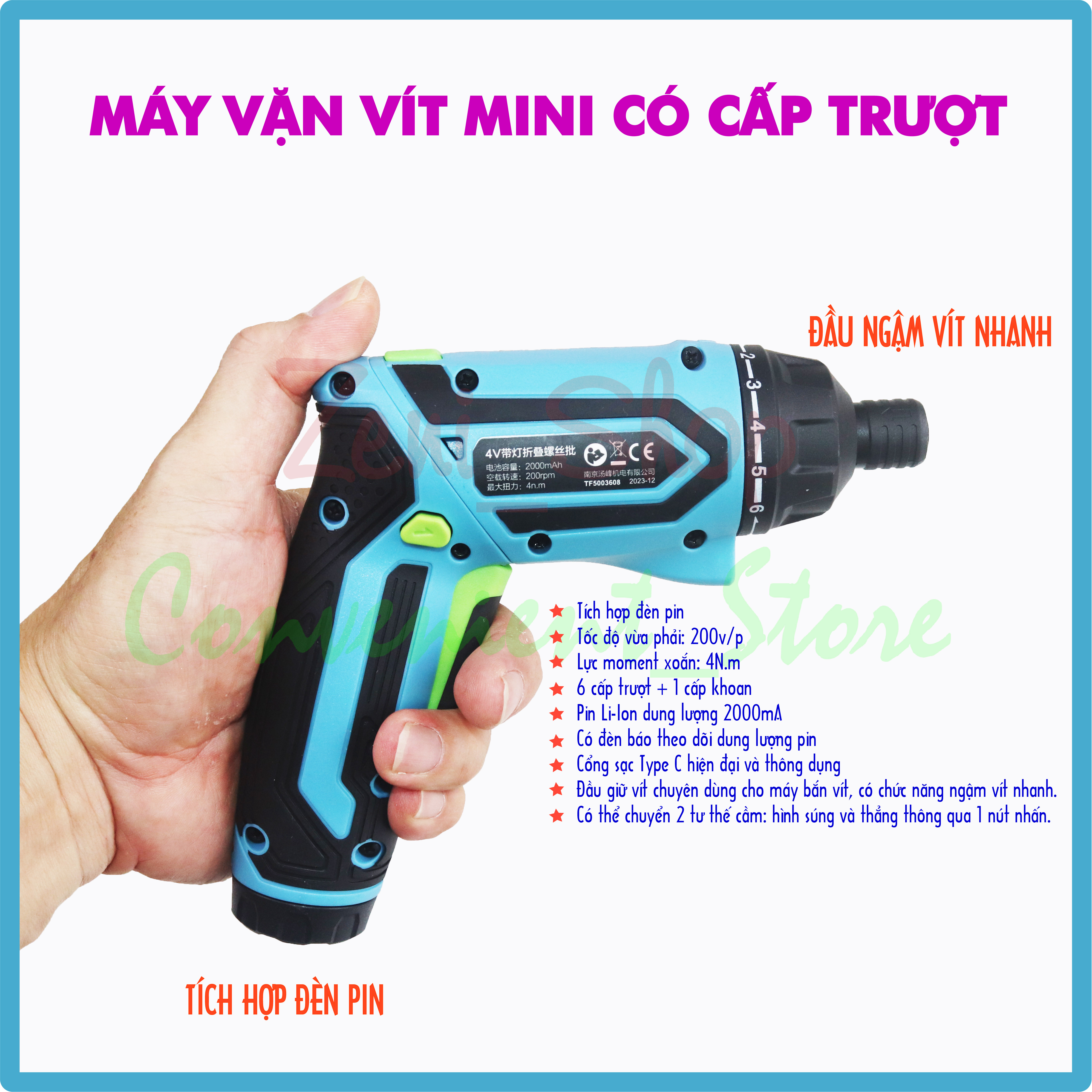 Vít GẬP Mini đa năng_đầu ngậm vít nhanh_hiệu Tonfon