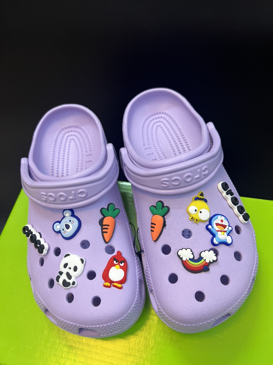 CHÍNH HÃNG ) Dép sục trơn Crocs đi mưa màu tím lỗi ( đã xử lí ) 