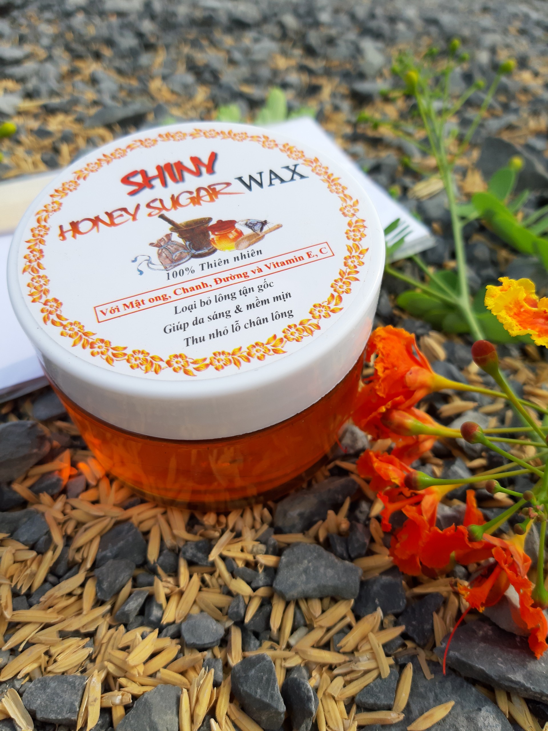 Sáp Wax mật ong Shiny handmade 250g tặng kèm dụng cụ wax